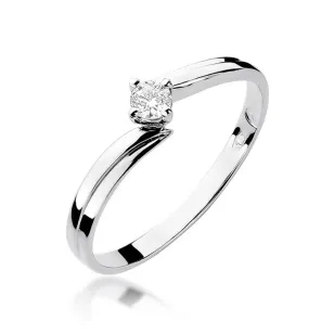 Złoty pierścionek z diamentem Białe złoto EW-231 0,10ct