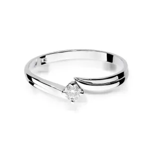 Złoty pierścionek z diamentem Białe złoto EW-231 0,10ct