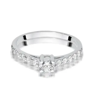 Złoty pierścionek z diamentem Białe złoto EW-409 0,60ct