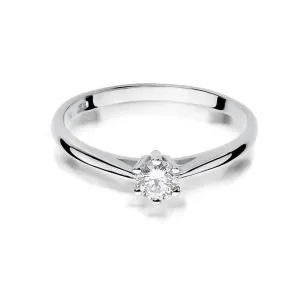 Złoty pierścionek z diamentem Białe złoto EW-365 0,15ct