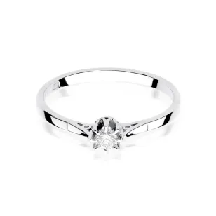 Złoty pierścionek z diamentem Białe złoto EW-209 0,10ct