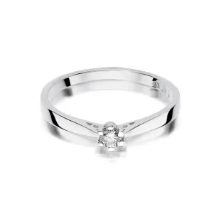 Złoty pierścionek z diamentem Białe złoto EW-229 0,10ct