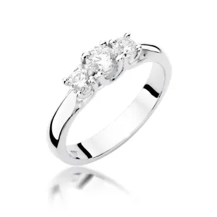 Złoty pierścionek z diamentem Białe złoto EW-344 0,49ct