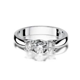 Złoty pierścionek z diamentem Białe złoto EW-344 0,49ct