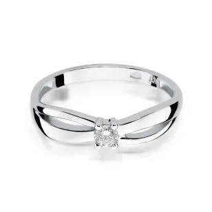 Złoty pierścionek z diamentem Białe złoto EW-248 0,10ct
