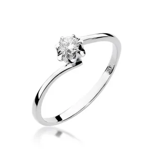 Złoty pierścionek z diamentem Białe złoto EW-232 0,10ct