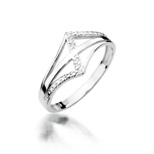 Złoty pierścionek z diamentem Białe złoto EW-114 0,03ct