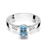 Złoty pierścionek z diamentem Białe złoto EW-78 topaz