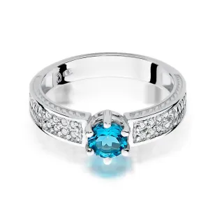 Topaz pierścionek białe złoto 0,50ct