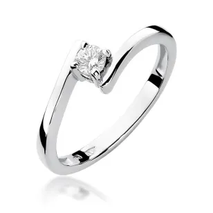 Złoty pierścionek z diamentem Białe złoto EW-260 0,15ct