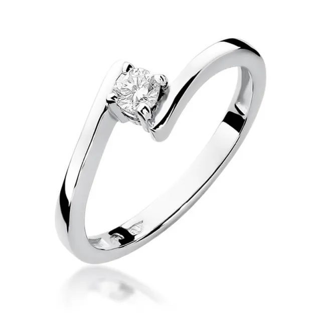 Złoty pierścionek z diamentem Białe złoto EW-260 0,15ct