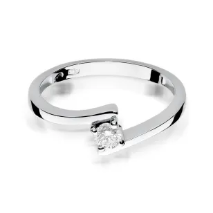 Złoty pierścionek z diamentem Białe złoto EW-260 0,15ct