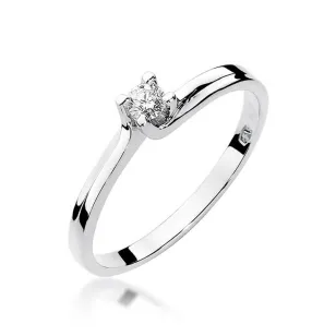 Złoty pierścionek z diamentem Białe złoto EW-93 0,08ct