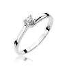 Złoty pierścionek z diamentem Białe złoto EW-93 0,08ct
