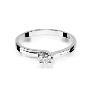 Złoty pierścionek z diamentem Białe złoto EW-93 0,08ct
