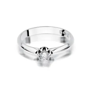 Złoty pierścionek z diamentem Białe złoto EW-134 0,10ct