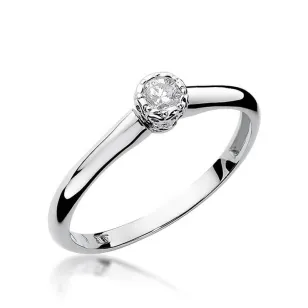 Złoty pierścionek z diamentem Białe złoto EW-42 0,13ct