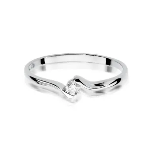 Złoty pierścionek z diamentem Białe złoto EW-332 0,09ct