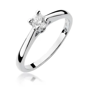 Złoty pierścionek z diamentem Białe złoto EW-298 0,25ct