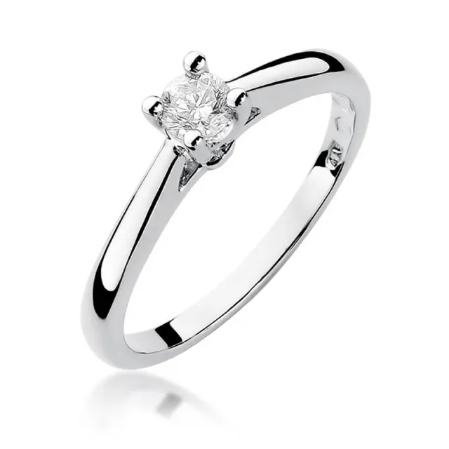 Złoty pierścionek z diamentem Białe złoto EW-298 0,25ct