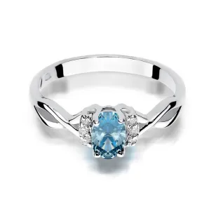 Topaz pierścionek białe złoto 0,50ct