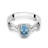 Topaz pierścionek białe złoto 0,50ct