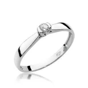 Złoty pierścionek z diamentem Białe złoto EW-223 0,10ct