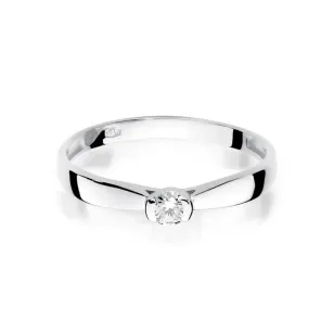 Złoty pierścionek z diamentem Białe złoto EW-223 0,10ct
