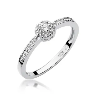 Złoty pierścionek z diamentem Białe złoto EW-91 0,09ct