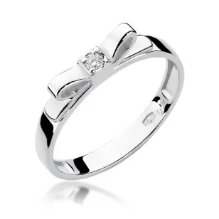 Złoty pierścionek z diamentem Białe złoto EW-290 0,03ct