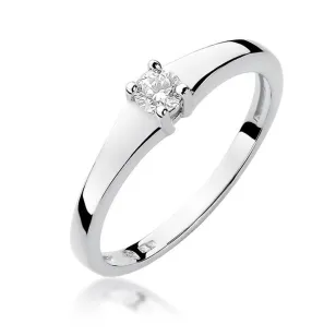 Złoty pierścionek z diamentem Białe złoto EW-257 0,15ct