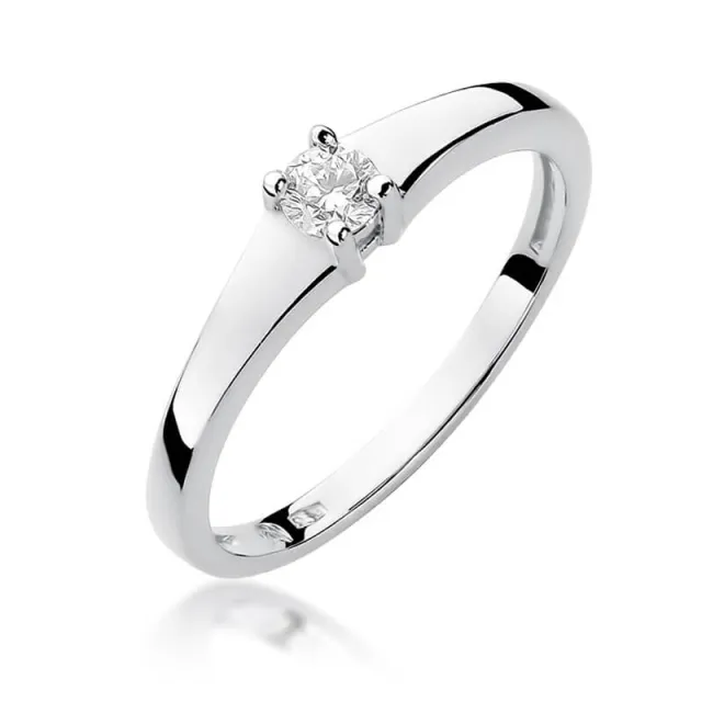 Złoty pierścionek z diamentem Białe złoto EW-257 0,15ct