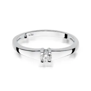 Złoty pierścionek z diamentem Białe złoto EW-257 0,15ct