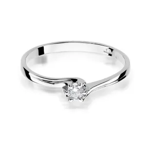 Złoty pierścionek z diamentem Białe złoto EW-21 0,10ct