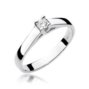 Złoty pierścionek z diamentem Białe złoto EW-70 0,10ct