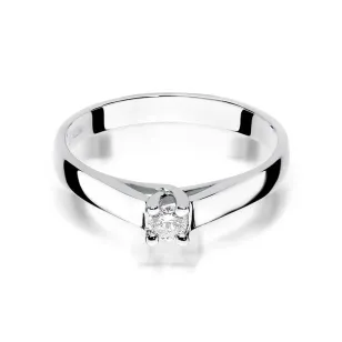 Złoty pierścionek z diamentem Białe złoto EW-70 0,10ct