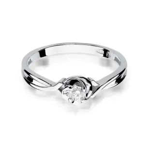 Złoty pierścionek z diamentem Białe złoto EW-329 0,10ct