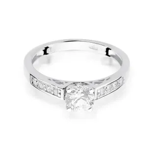 Złoty pierścionek z diamentem Białe złoto EW-198 0,42ct