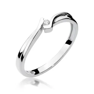 Złoty pierścionek z diamentem Białe złoto EW-181 0,04ct
