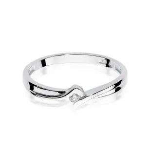 Złoty pierścionek z diamentem Białe złoto EW-181 0,04ct