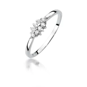 Złoty pierścionek z diamentem Białe złoto EW-427 0,11ct
