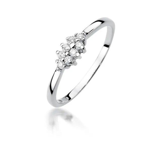 Złoty pierścionek z diamentem Białe złoto EW-427 0,11ct
