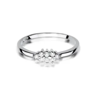 Złoty pierścionek z diamentem Białe złoto EW-427 0,11ct