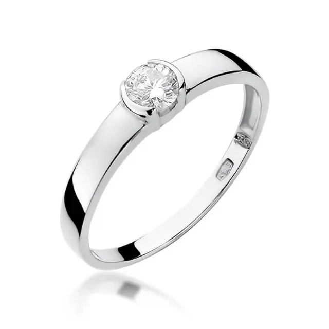 Złoty pierścionek z diamentem Białe złoto EW-138 0,25ct