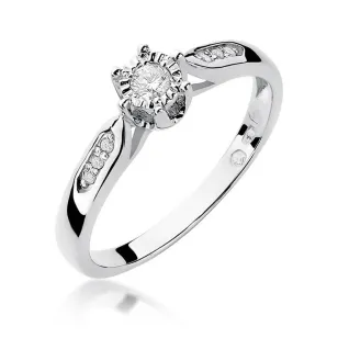 Złoty pierścionek z diamentem Białe złoto EW-328 0,11ct