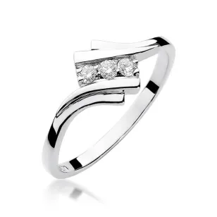 Złoty pierścionek z diamentem Białe złoto EW-247 0,09ct