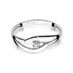 Złoty pierścionek z diamentem Białe złoto EW-186 0,04ct