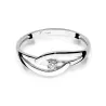 Złoty pierścionek z diamentem Białe złoto EW-186 0,04ct