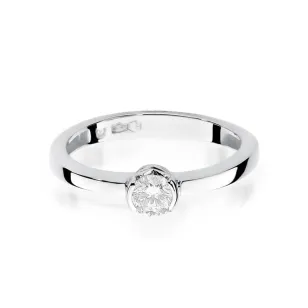 Złoty pierścionek z diamentem Białe złoto EW-131 0,25ct
