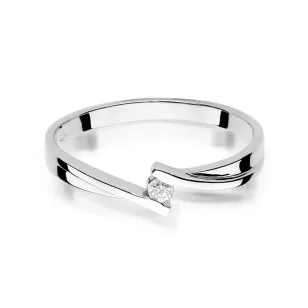 Złoty pierścionek z diamentem Białe złoto EW-137 0,04ct